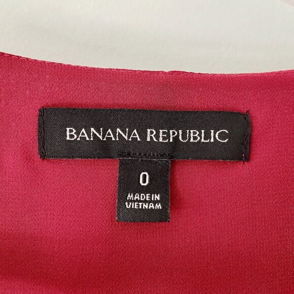 💃 BANANA REPUBLIC Red Ruffle Maxi Dress - Size 0 - Picture 6 of 6